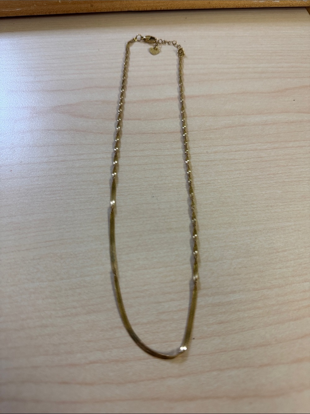 Gold-Tone Double Chain Necklace - Elegant Women's Jewelry
